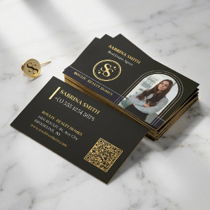 Carte De Visite Arch Photo Logo & Code QR Courtier immobilier   Im