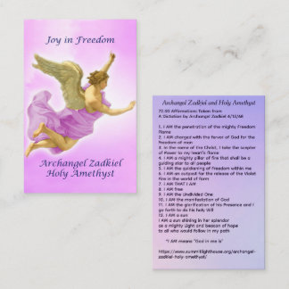 Carte De Visite Archangel Zadkiel and Holy Amethyst