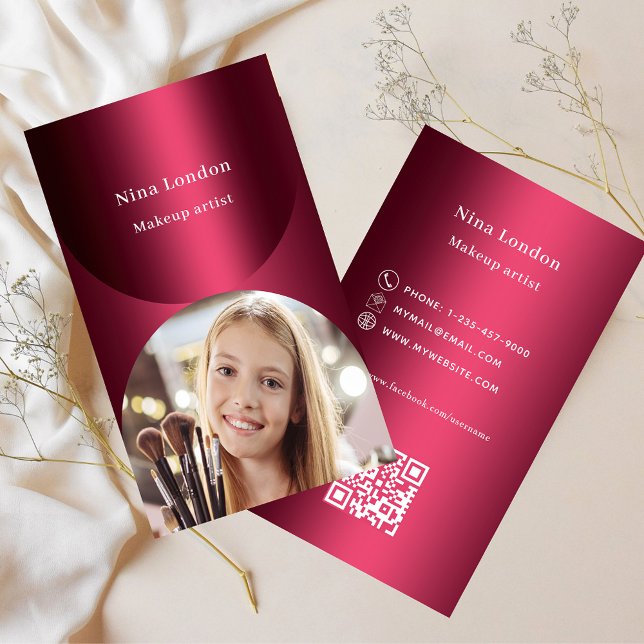 Carte De Visite Arche bourguignonne photo Qr code Facebook premium (Créateur téléchargé)