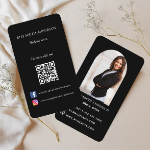 Carte De Visite Arche photo noir Qr code médias sociaux