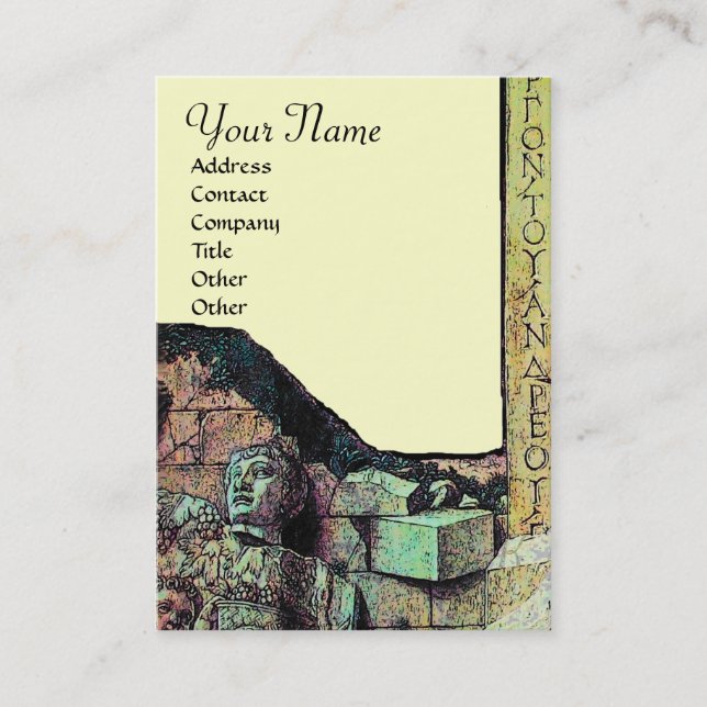 Carte De Visite ARCHEO /Antiquaire, Archéologie Monogramme, Crème  (Devant)