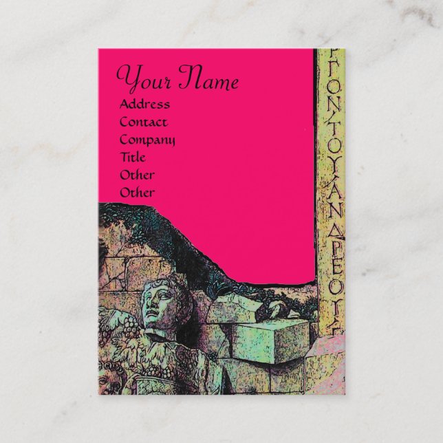 Carte De Visite ARCHEO /Antiquaire, Archéologie Monogramme, Fuchsi (Devant)