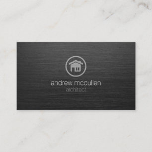Carte De Visite Architect House Icon Dark Brusk Metal
