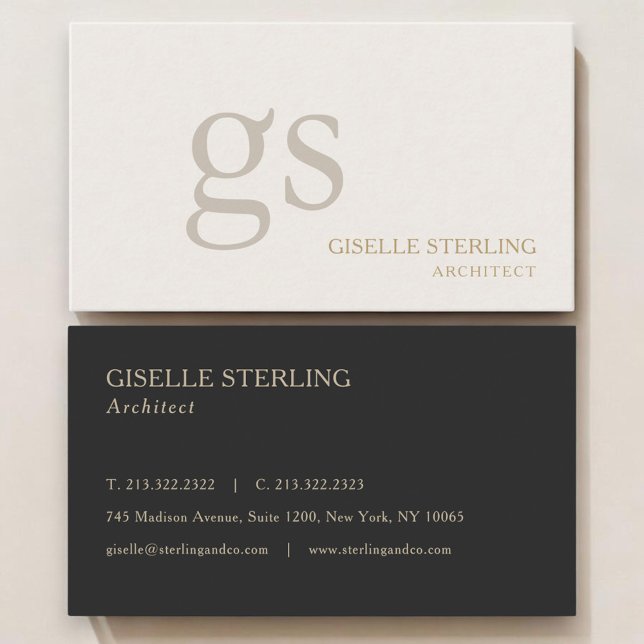 Carte De Visite Architect Monogram Professional (Créateur téléchargé)
