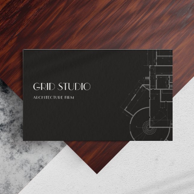 Carte De Visite Architect Professional Branding Qr Code noir (Architect Professional Branding Qr Code Black Business Card)
