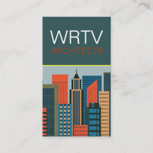 Carte De Visite Architecte Bâtisseur Construction Ville Toit Desig