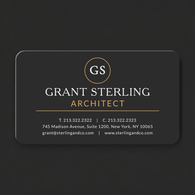 Carte De Visite Architecte Black Gold Professionnel (Créateur téléchargé)