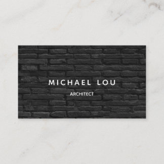 Carte De Visite Architecte de construction de briques noires profe