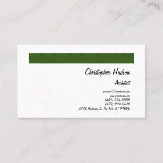 Carte De Visite Architecte de la plaine blanche verte de la forêt