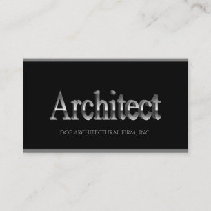 Carte De Visite Architecte frontières noires/argentées de 3D