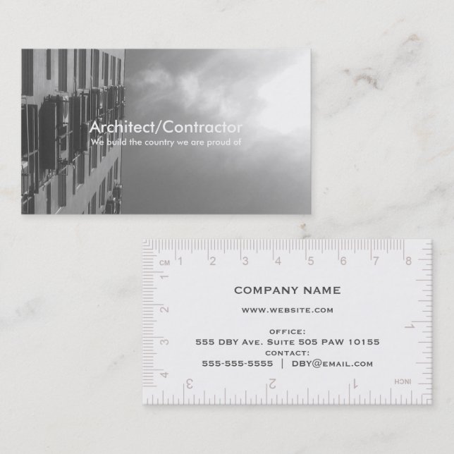 Carte De Visite architecte/immobilier/entretien du bâtiment, etc. (Devant / Derrière)