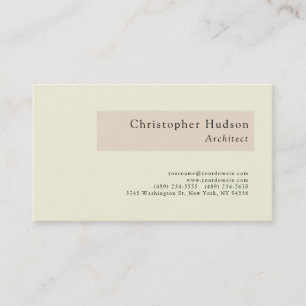 Carte De Visite Architecte minimaliste simple uni beige amande