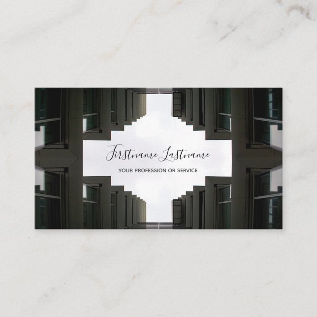 Carte De Visite Architecte moderne façade de bureau en verre (Devant)