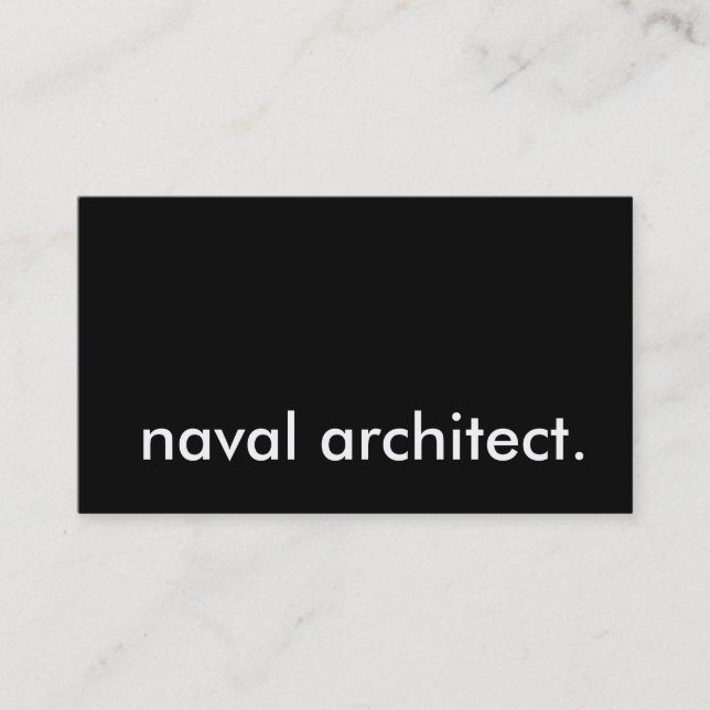 Carte De Visite architecte naval. (Devant)