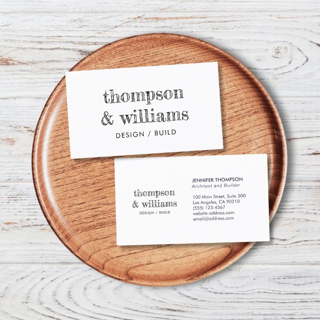 Carte De Visite Architecte noir blanc professionnel (Créateur téléchargé)