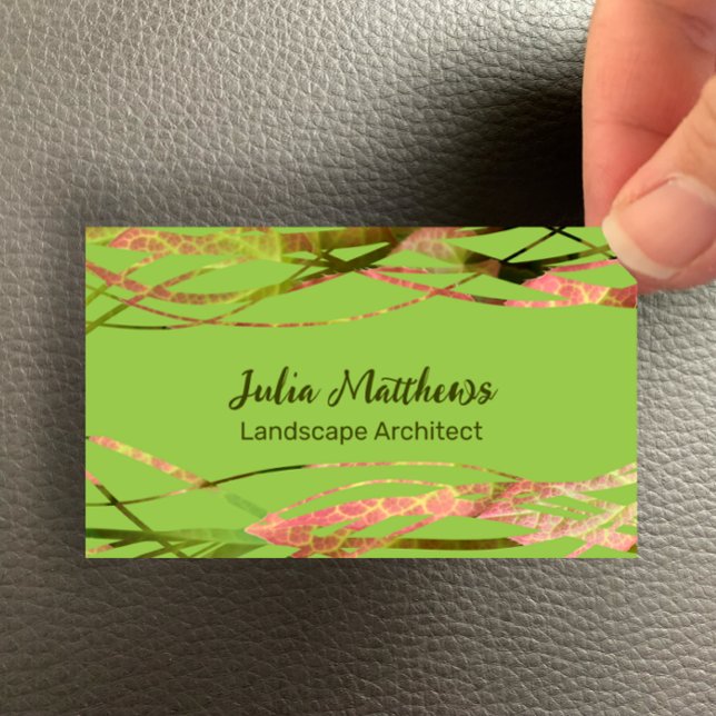 Carte De Visite Architecte paysager original Green Nature Design (Easily customize this eye catching business card with your name and profession details, green nature)