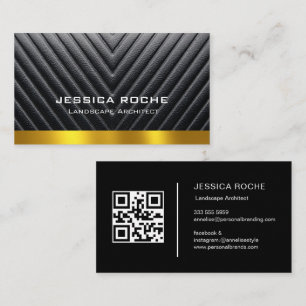 Carte De Visite Architecte paysagiste professionnel QR code noir e