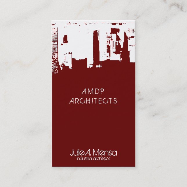 Carte De Visite Architecte Upside Downtown Skyline (Devant)