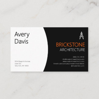 Carte De Visite Architecture Internationale Moderne Noir Orange