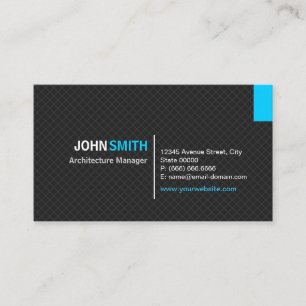 Carte De Visite Architecture Manager - Grille Twill moderne