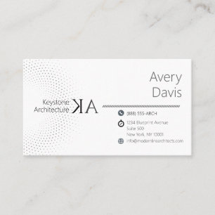 Carte De Visite Architecture minimaliste moderne Blanc & Graphite 