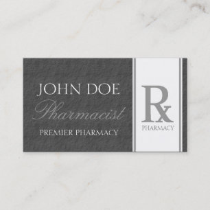 Carte De Visite Ardoise gris-foncé de pharmacie de prescription de