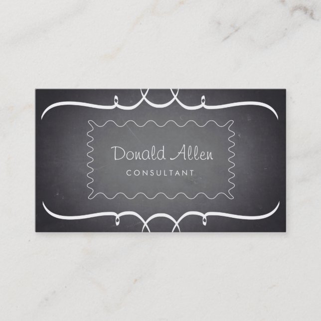 Carte De Visite Ardoise Retro de tableau Chalboard Professional Co (Devant)