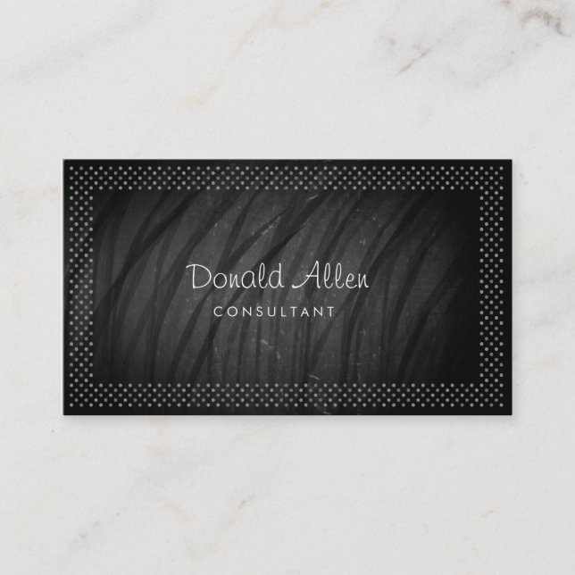 Carte De Visite Ardoise rétro plateau professionnel pointillé (Devant)