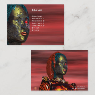 Carte De Visite ARES CYBORG PORTRAIT, Red Yellow Science Fiction
