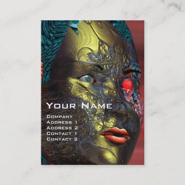 Carte De Visite ARES CYBORG Rouge Jaune Sci-Fi, Robotique, Techniq (Devant)