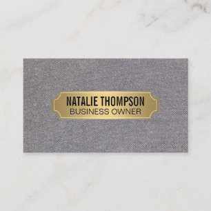 Carte De Visite Argent à cadre métallique or   Lin