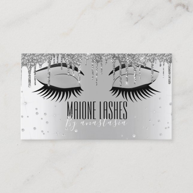 Carte De Visite Argent Artist Blush Maquillage Lashes Parties scin (Devant)