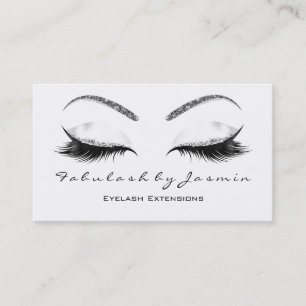 Carte De Visite Argent de blanc de parties scintillantes d'oeil de