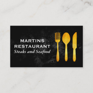 Carte De Visite Argent d'or   Restaurant gastronomique