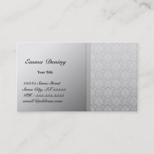 Carte De Visite Argent élégant de damassé