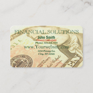 Carte De Visite Argent financier de solutions