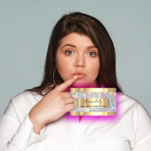 Carte De Visite Argent frappe Marbre Beauté Shop Holographique  