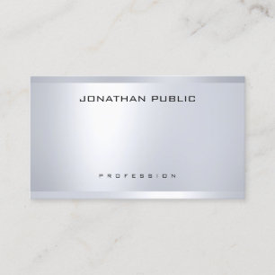 Carte De Visite Argent Glamour Moderne Semblent Élégant Simple Pla