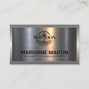 Carte De Visite Argent métallique en aluminium   Logo
