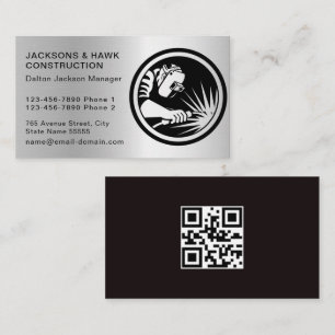 Carte De Visite Argent Métallique Moderne Look Simple Construction