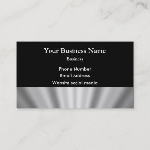 Carte De Visite Argent minimal lisse simple et motif noir