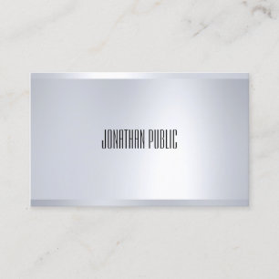 Carte De Visite Argent moderne créatif look élégant Glamor Plain