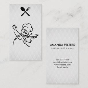 Carte De Visite Argent Plateau de service chef