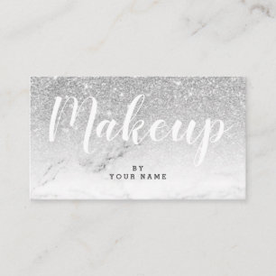 Carte de visite argenté à la mode de marbre de