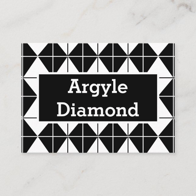 Carte De Visite Argyle noir et blanc  (Devant)
