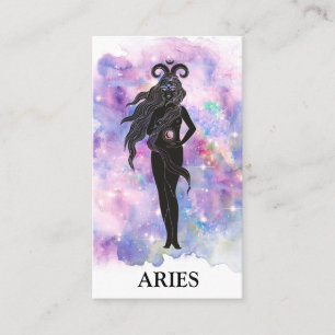 Carte De Visite *~* ARIES Zodiac Astrologie Lectures Bleu rose