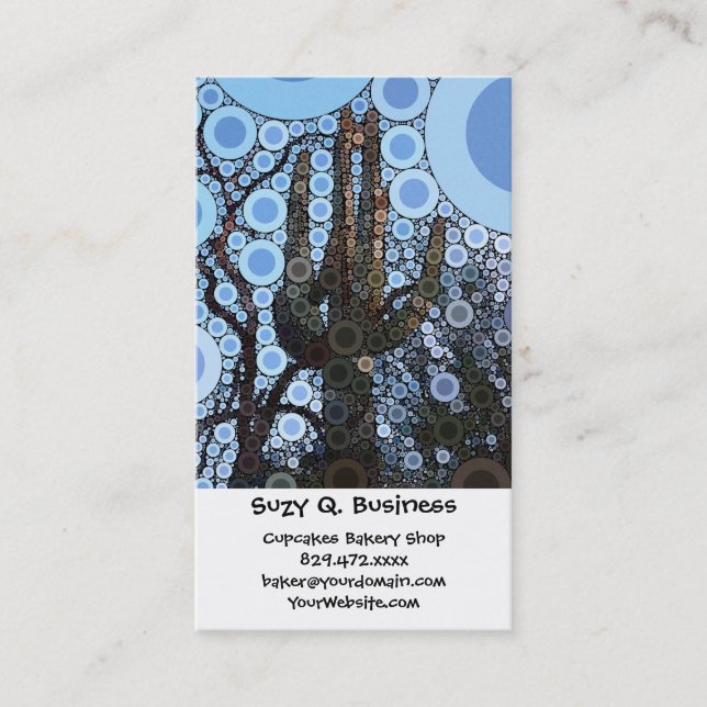 Carte De Visite Arizona Saguaro Cactus Cercle Concentré Mosaïque (Devant)