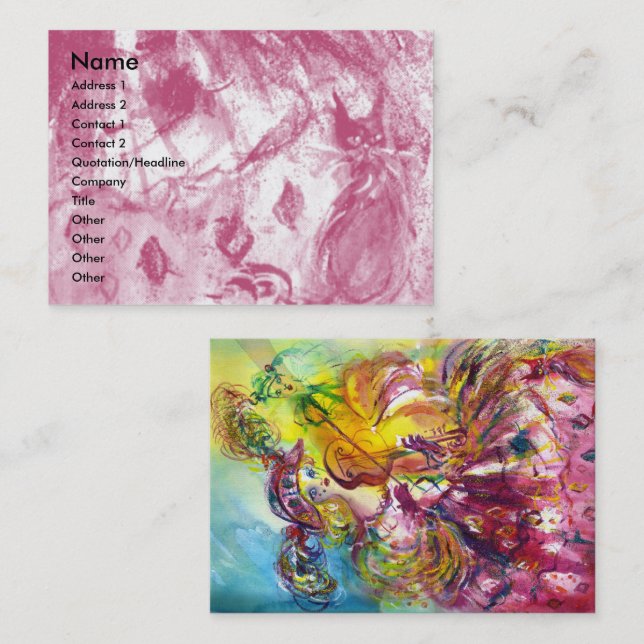 Carte De Visite ARLECCHINA VIOLINIST, Violon, Musique, Artiste de  (Devant / Derrière)