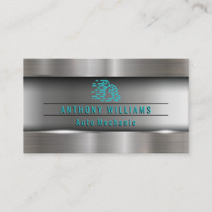 Carte De Visite Armature en métal à main brossé industriel