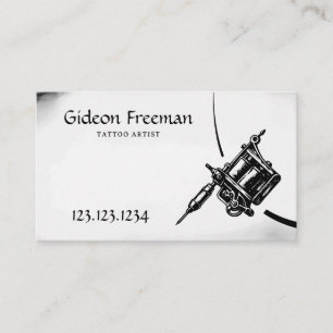 Carte De Visite Arme de tatouage noir et blanc minimale